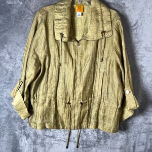 Ruby Rd. Gold-Toned Linen Blend Jacket